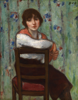 Girl with a Red Scarf by Georges d’Espagnat (French, 1870 - 1950)