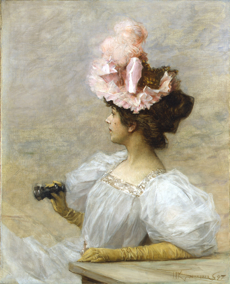 Woman with Opera Glasses, 1897 by Frederick Hendrik Kaemmerer (Dutch, 1839 - 1902)