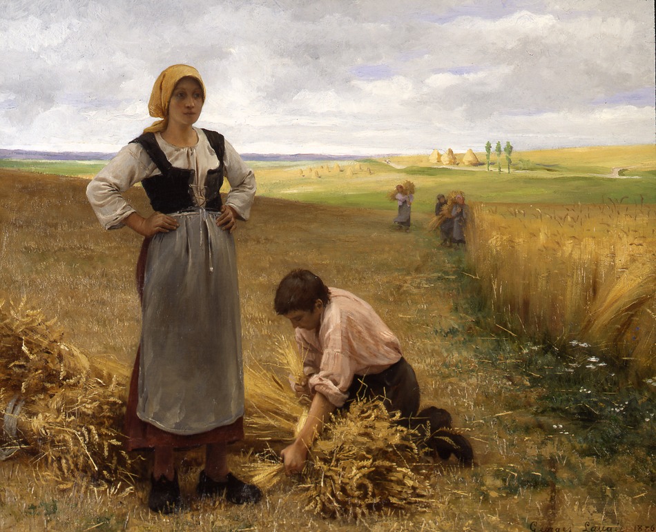 Harvesting the Fields, 1886 by Georges Laugée (French, b. 1853)