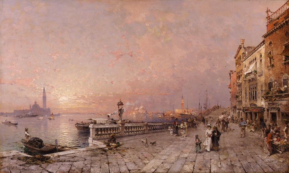 Schiavoni – Venice by Franz Richard Unterberger (Austrian, 1838 - 1902)