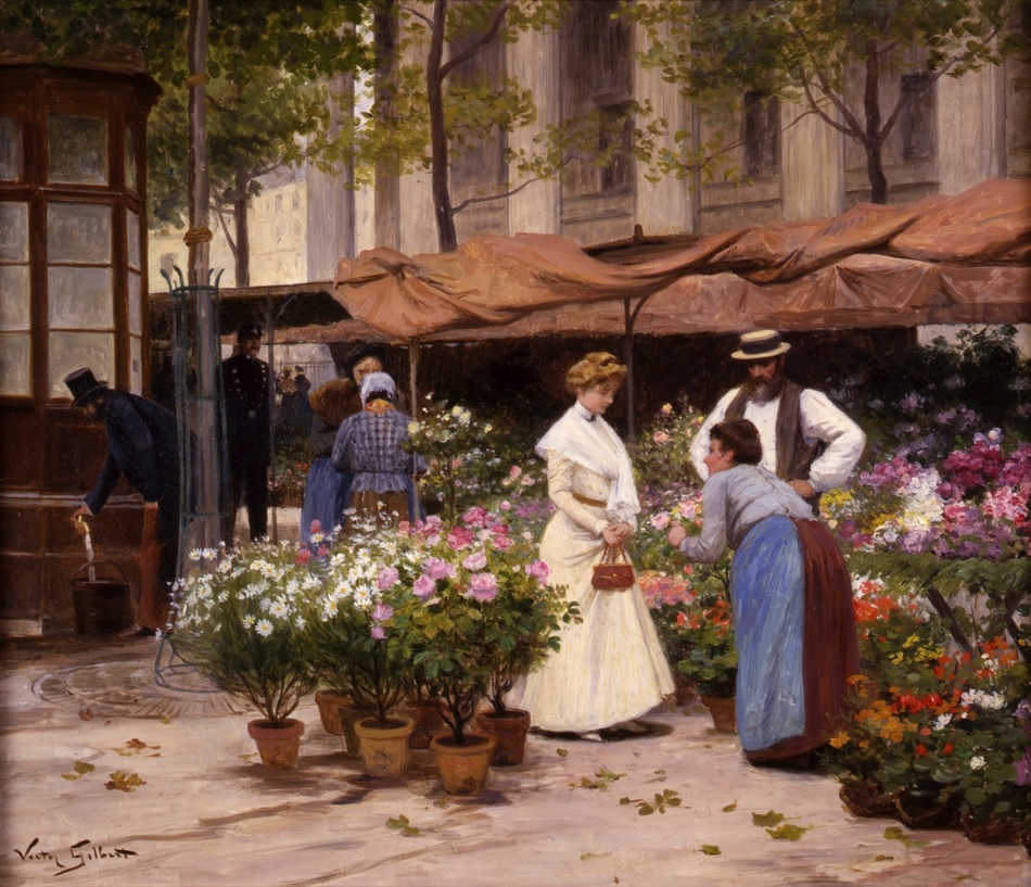 Marché aux Fleurs by Victor Gabriel Gilbert (French, 1847 - 1933)