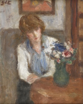 Une Femme avec Vase de Fleurs by Georges d’Espagnat (French, 1870 - 1950)