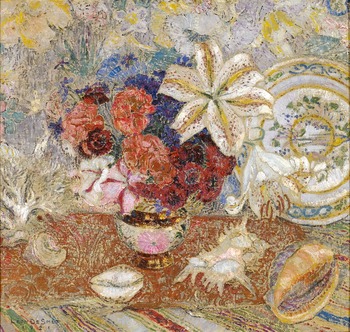 Vase de Fleurs et Deux Coquillages, 1921 by Léon de Smet (Belgian, 1881 - 1966)