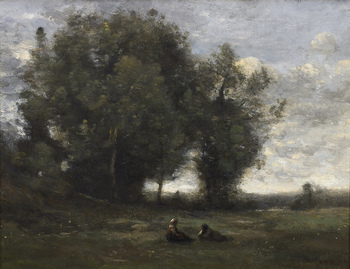 Le repos dans la prairie, c. 1865 by Jean-Baptiste-Camille Corot (French, 1796 - 1875)