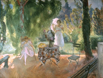 Deux femmes dans un jardin en été, c. 1923 by Henri Lebasque (French, 1865 - 1937)