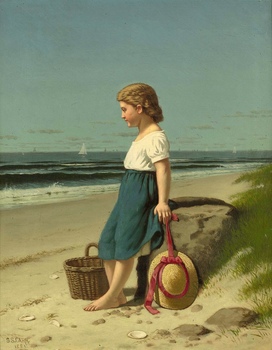 Young girl at the Seashore, 1881 by Samuel S. Carr (American, 1837 - 1908)