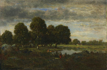 Figures at a Clearing, Barbizon by Pierre Étienne Théodore Rousseau (French, 1812 - 1867)