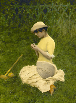He Loves Me, He Loves Me Not (Il m’aime un peu, beaucoup), 1882 by Jan Van Beers (Belgian, 1852 - 1927)
