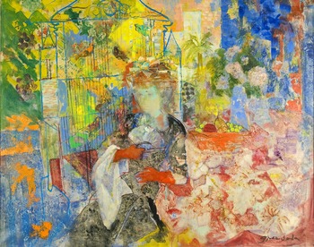 Mujer y Jaula (Woman and a Birdcage), 1965 by Emilio Grau-Sala (Spanish, 1911 - 1975)