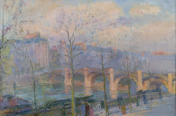 L'Ile Saint Louis and the Pont de la Tournelle by Albert Charles Lebourg (French, 1849 - 1928)