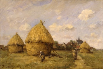 After the Harvest by Paul Désiré Trouillebert (French, 1829 - 1900)