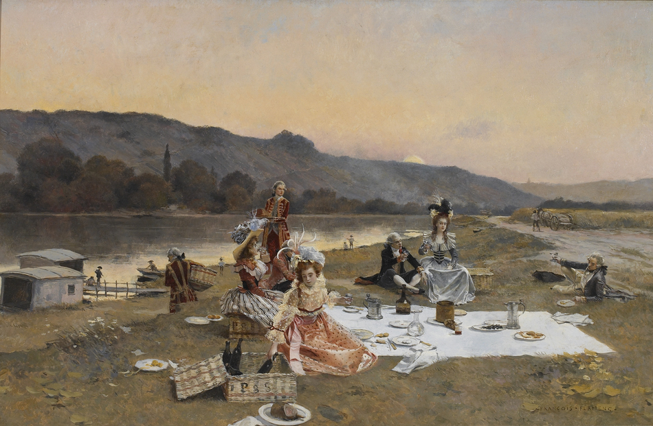 The Picnic, 1885 by François Flameng (French, 1856 - 1923)