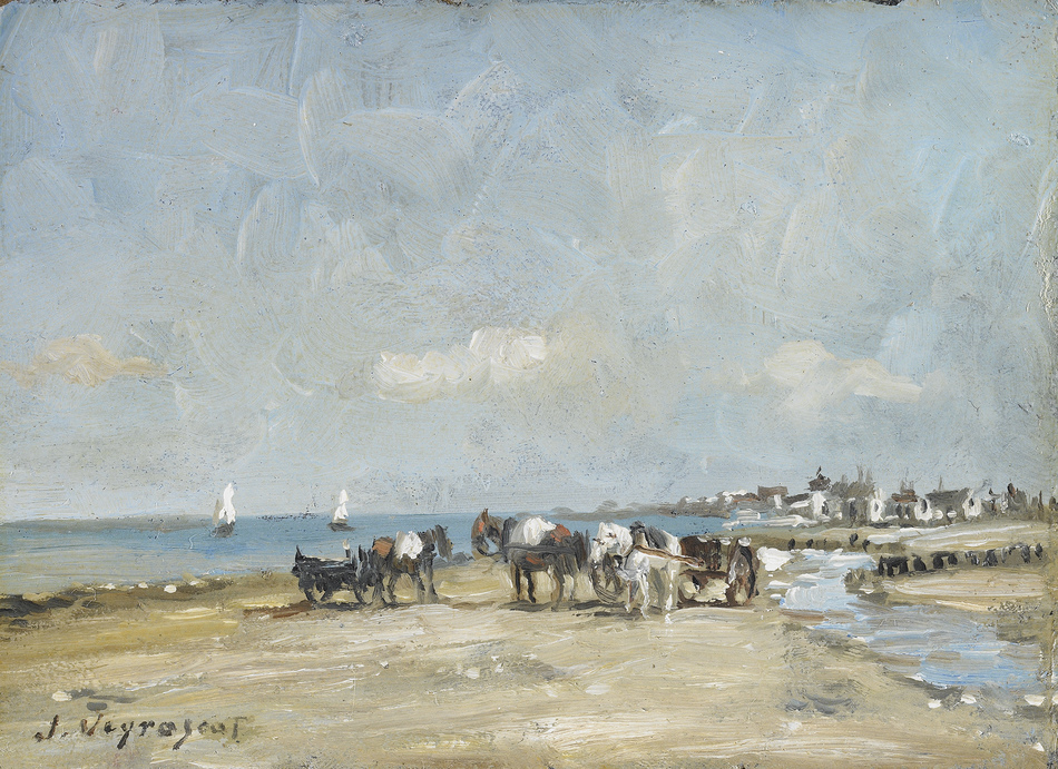Coastal Scene by Jules Jacques Veyrassat (French, 1828 - 1893)